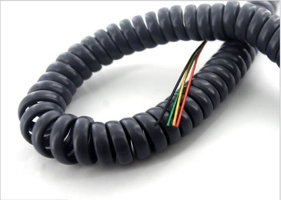 6C × 18AWG + 18C × 24AWG fios de cobre estanhado, isolamento em PVC, material TPU, 80°C, 300V, Cabo Espiral