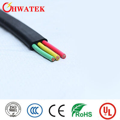 Cabos planos flexíveis industriais de envelopamento XLPE de 3 núcleos com tensão nominal de 300 V